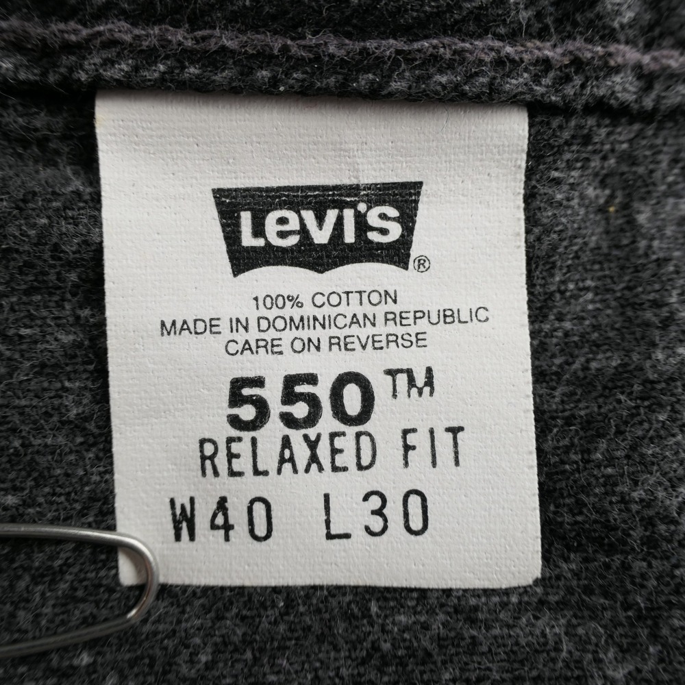 Vintage Levis 550 Jeans Mens 40x30 (38x27.5) Relaxed Black Denim Casual Workwear - Picture 4 of 13